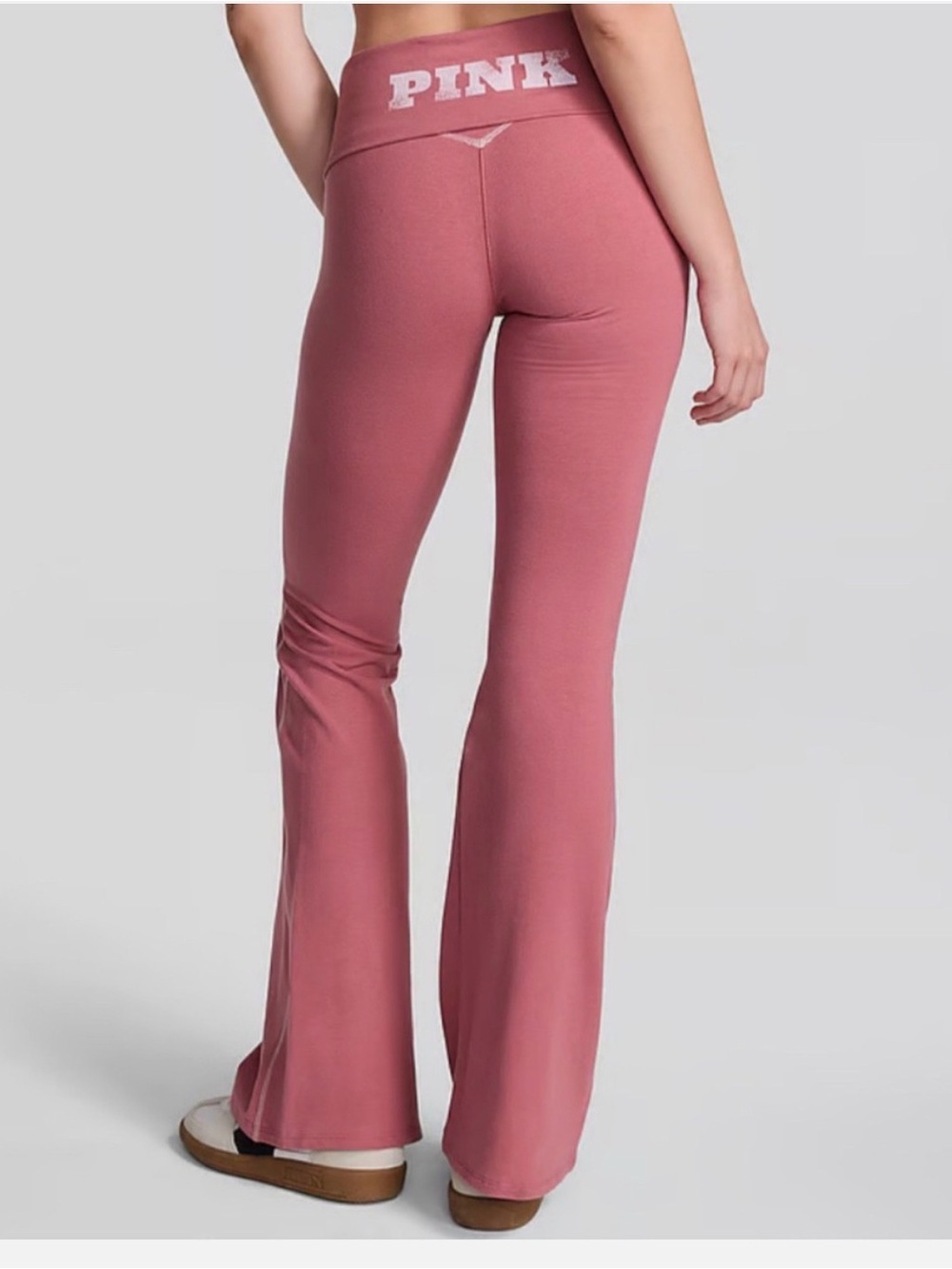 Y2K Victoria’s Secret PINK Fold over Yoga Pants Flare pink size Small